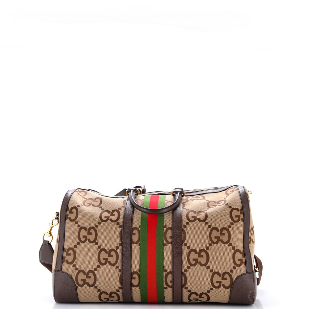 Gucci Large Savoy Web Convertible Duffle Bag Jumbo GG Canvas - Picture 3 of 5